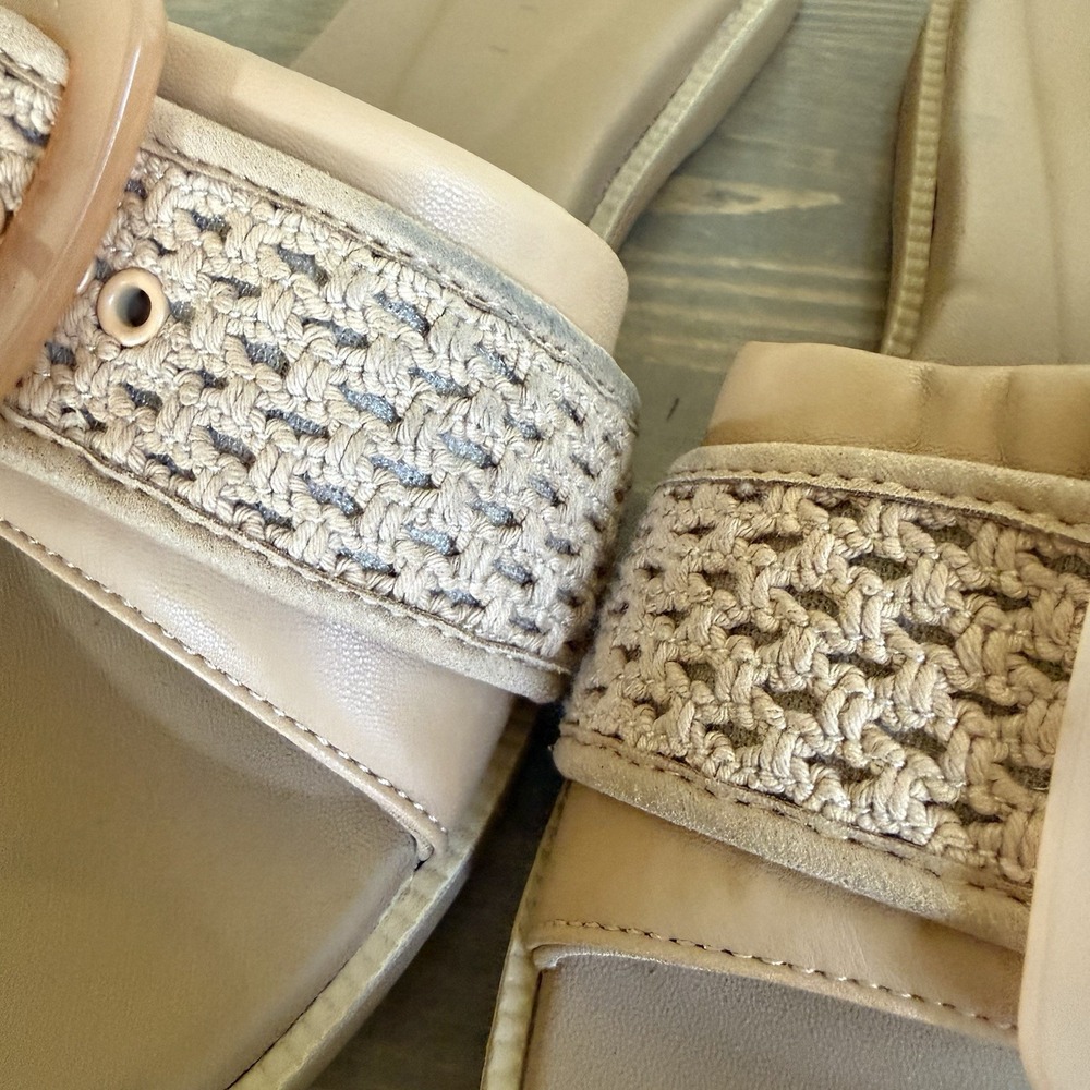 Reef Women's 8 Natural Textile Beige Sunny Emma Comfort Slide Sandals - Picture 5 of 11